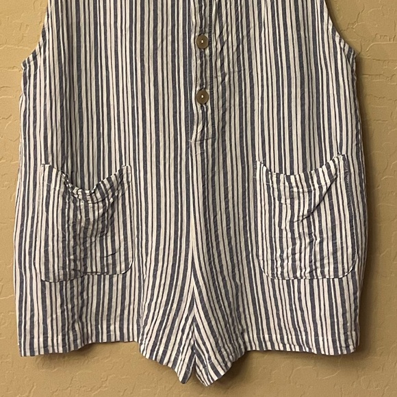 Xhilaration Periwinkle Blue & White Striped Romper - Picture 8 of 13